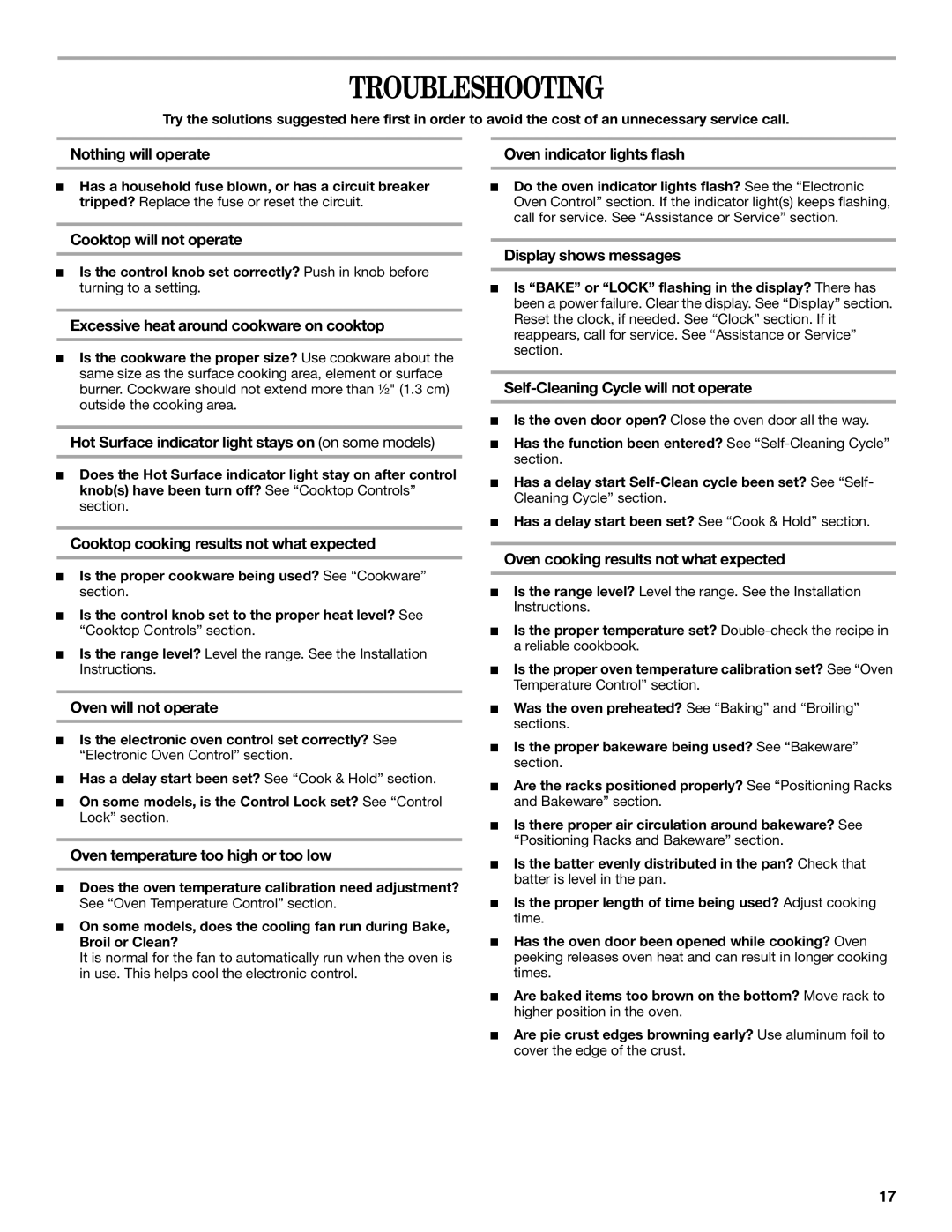 Whirlpool WDE150LVB, WDE150LVQ manual Troubleshooting 