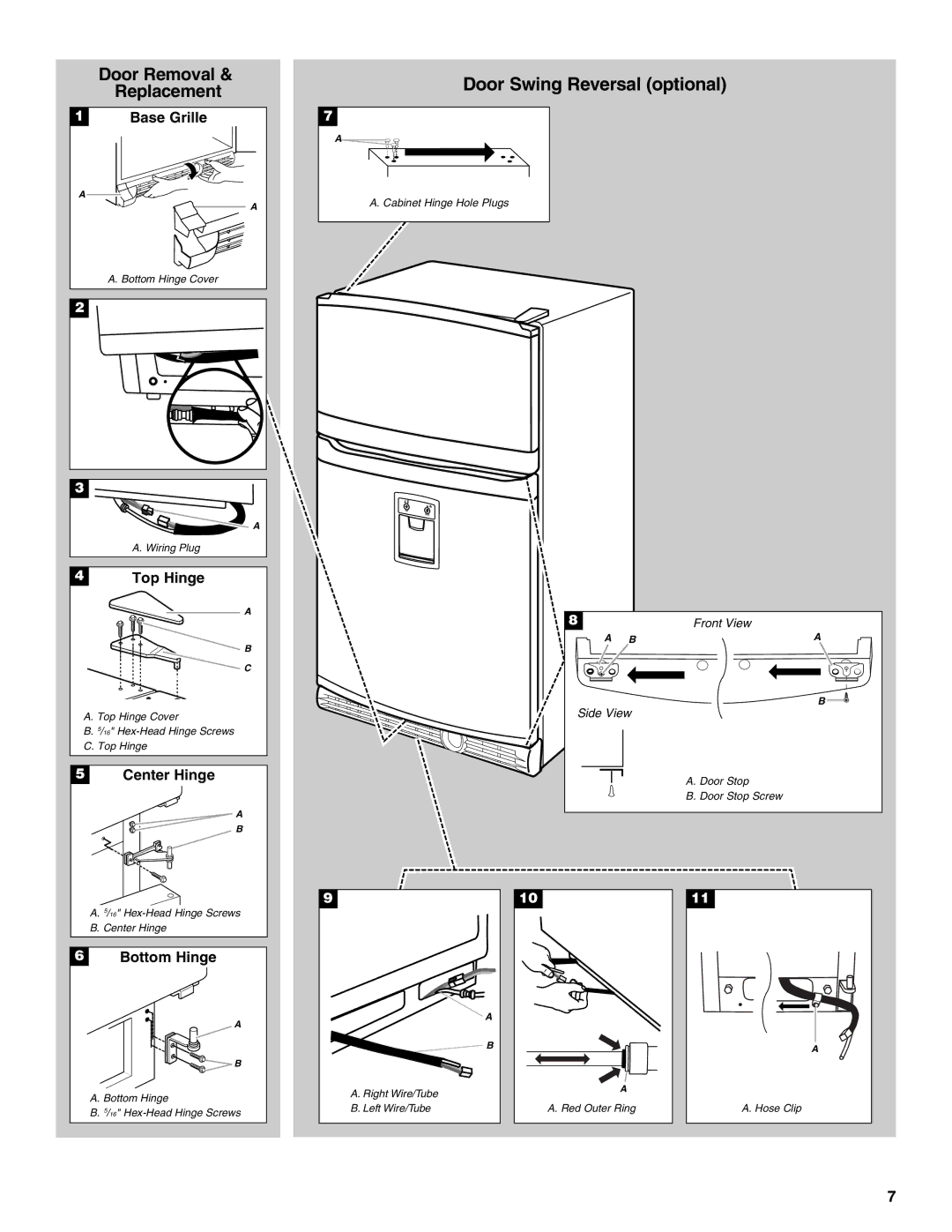 Whirlpool WF-NL120V, WF-L200V installation instructions Door Swing Reversal optional 