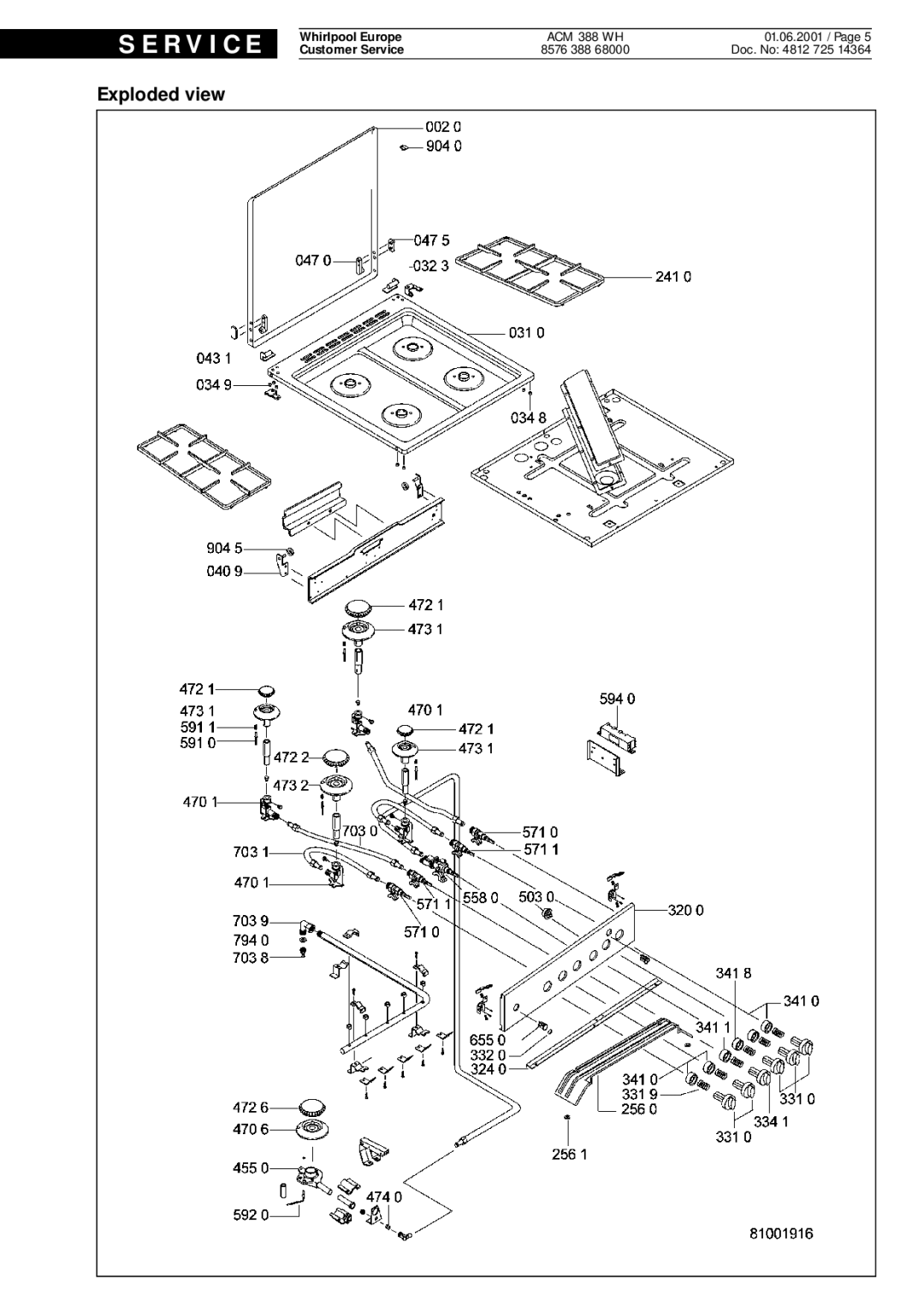 Whirlpool service manual ACM 388 WH 01.06.2001 