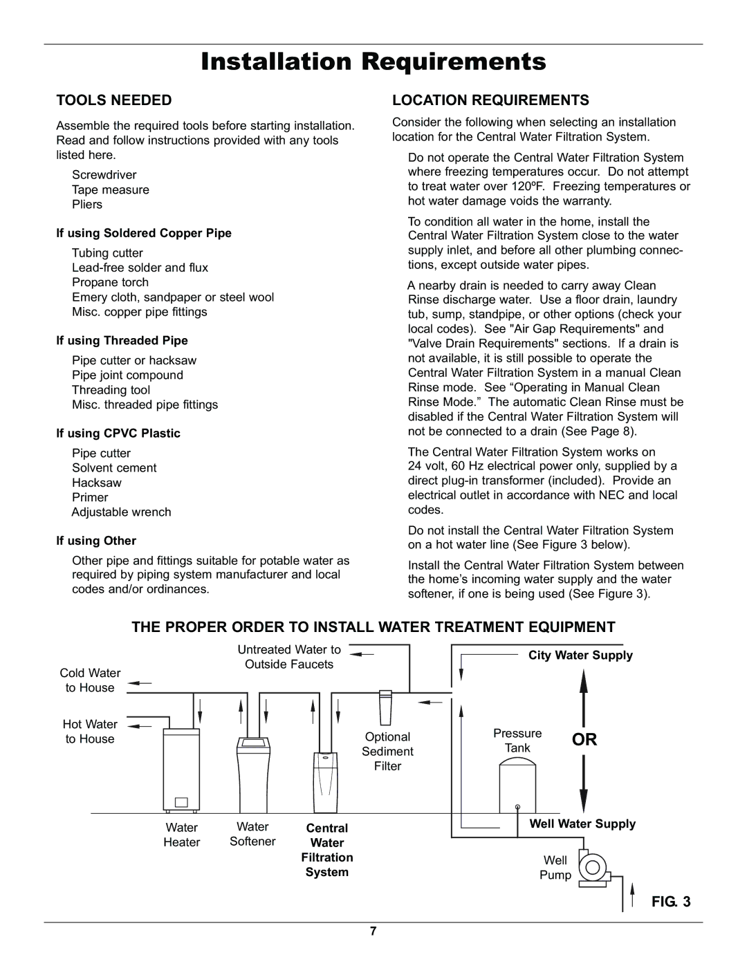 Whirlpool WHELJ1 manual Installation Requirements, Tools Needed, Location Requirements 