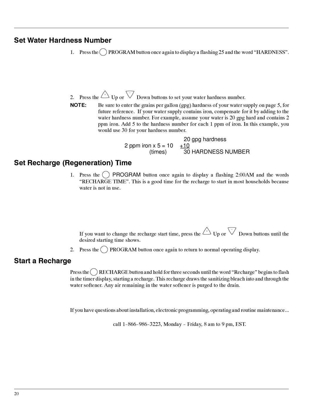 Whirlpool WHES30, WHES20 manual Hardness Number 