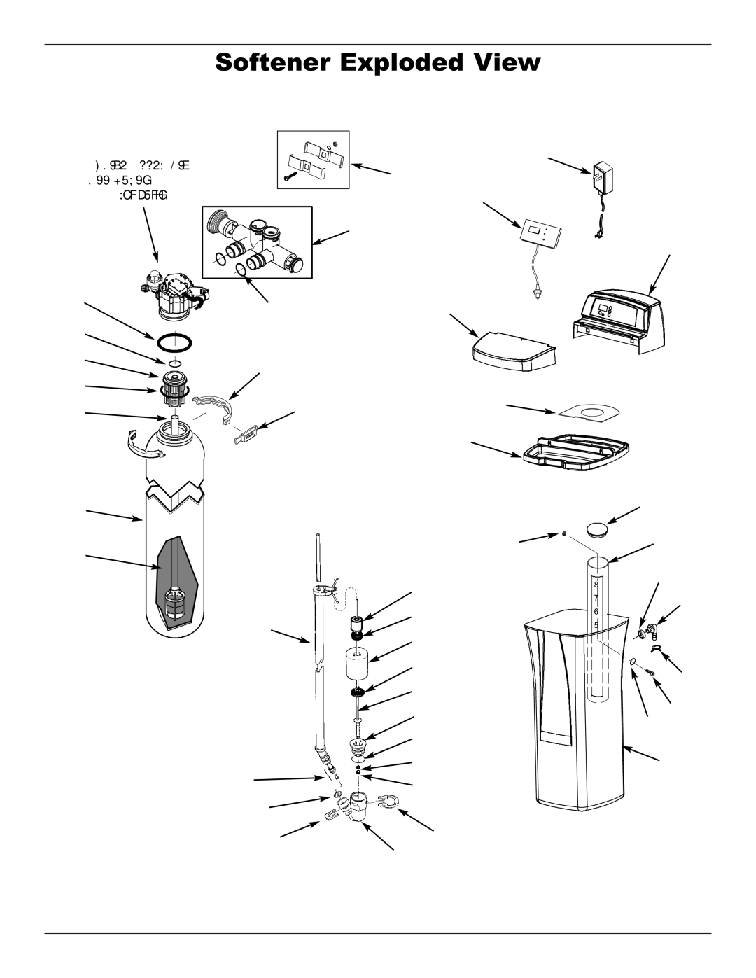 Whirlpool WHES40 operation manual Softener Exploded View 