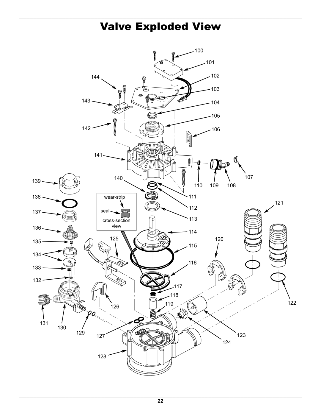 Whirlpool WHES40 operation manual Valve Exploded View 