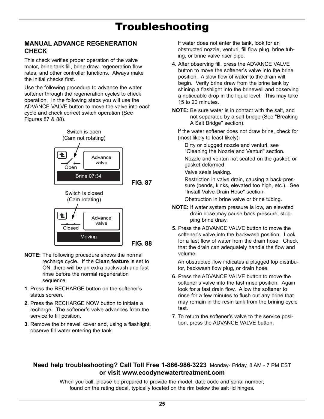 Whirlpool WHES48 operation manual Manualadvance Regeneration Check 