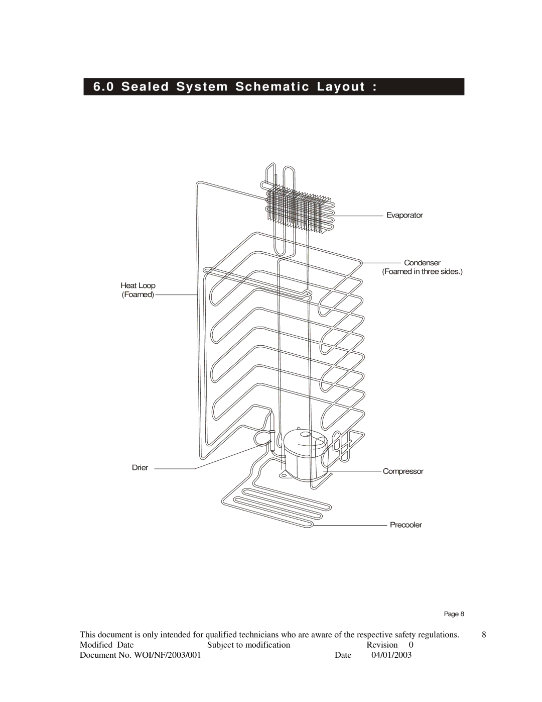 Whirlpool WRNE322 specifications Sealed System Schematic Layout 