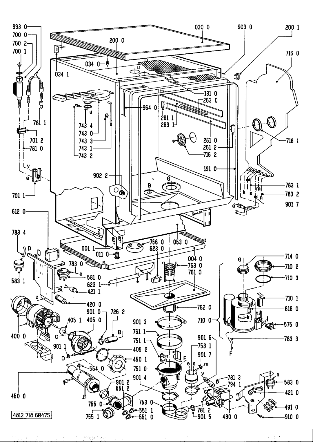 Whirlpool ADP 566 WTX service manual 993 700, 612, 903, Allr~ ~~, 616, 575 