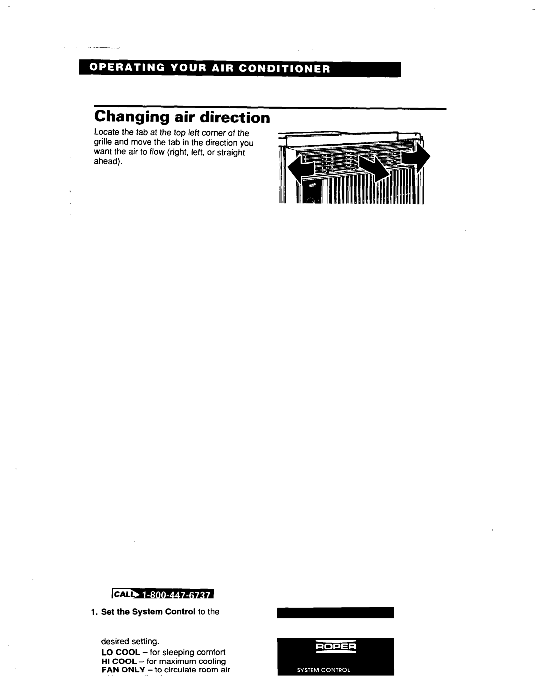 Whirlpool X07002X0, X05002X0 warranty Changing air direction 