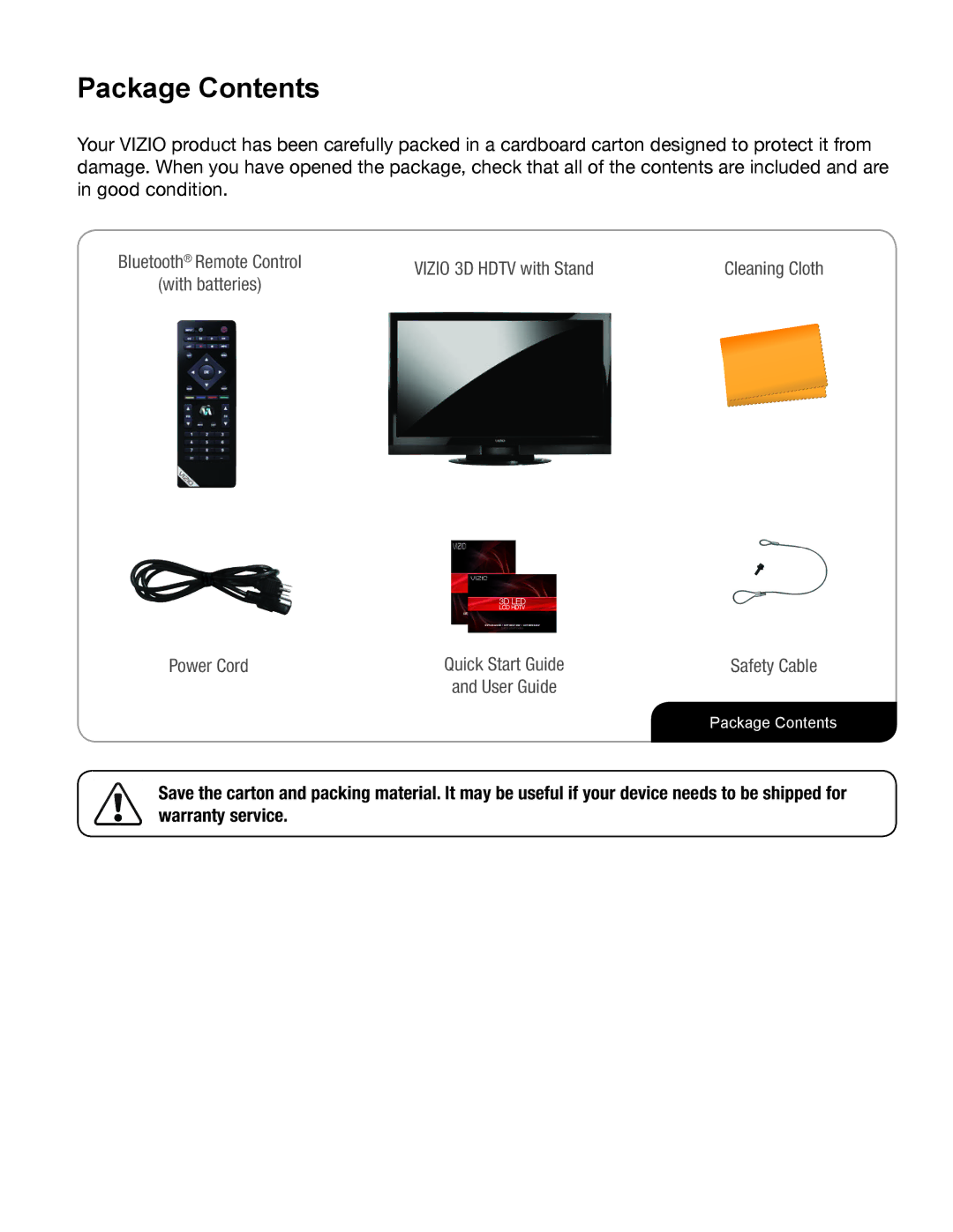 Whirlpool XVT3D424SV manual Package Contents 