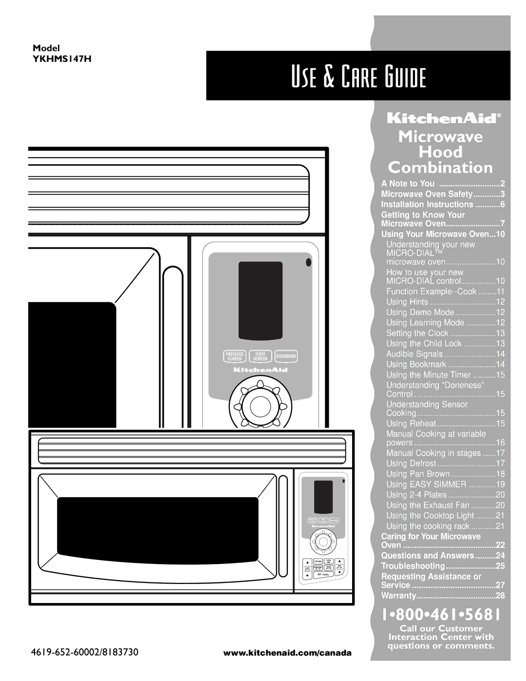 Whirlpool YKHMS147H installation instructions Use & Care Guide, Off 