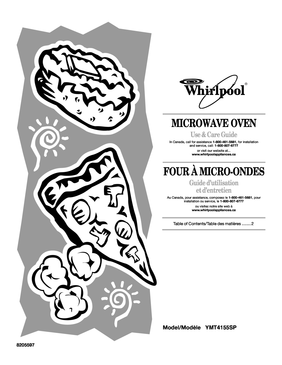 Whirlpool YMT4155SP manual Microwave Oven, Four À Micro-Ondes, Use & Care Guide, Guide d’utilisation et d’entretien 