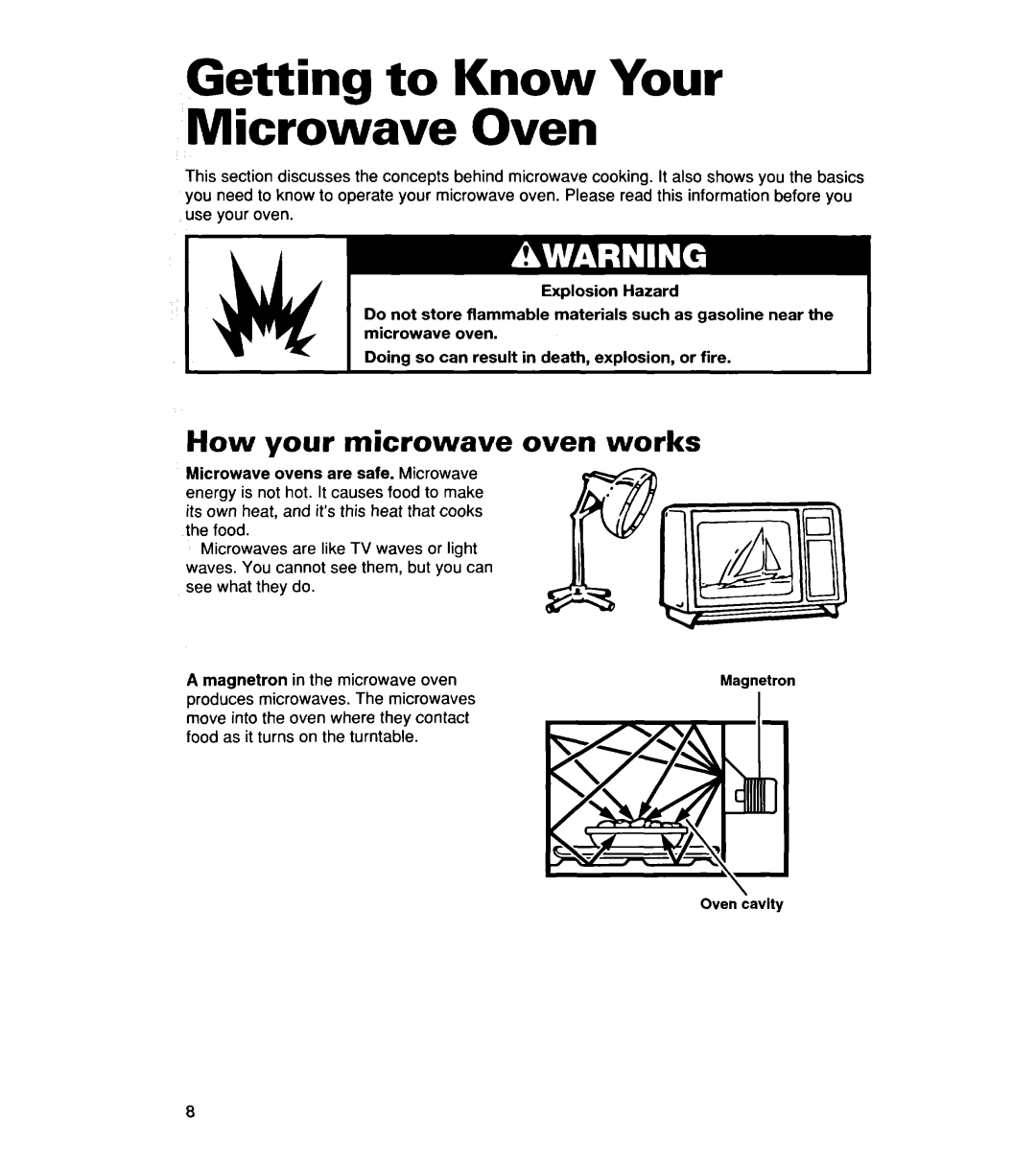 Whirlpool YMT9114SF, MT8118XE, MT8116XE, YMT8116SE Getting to Know Your Microwave Oven, How your microwave oven works 