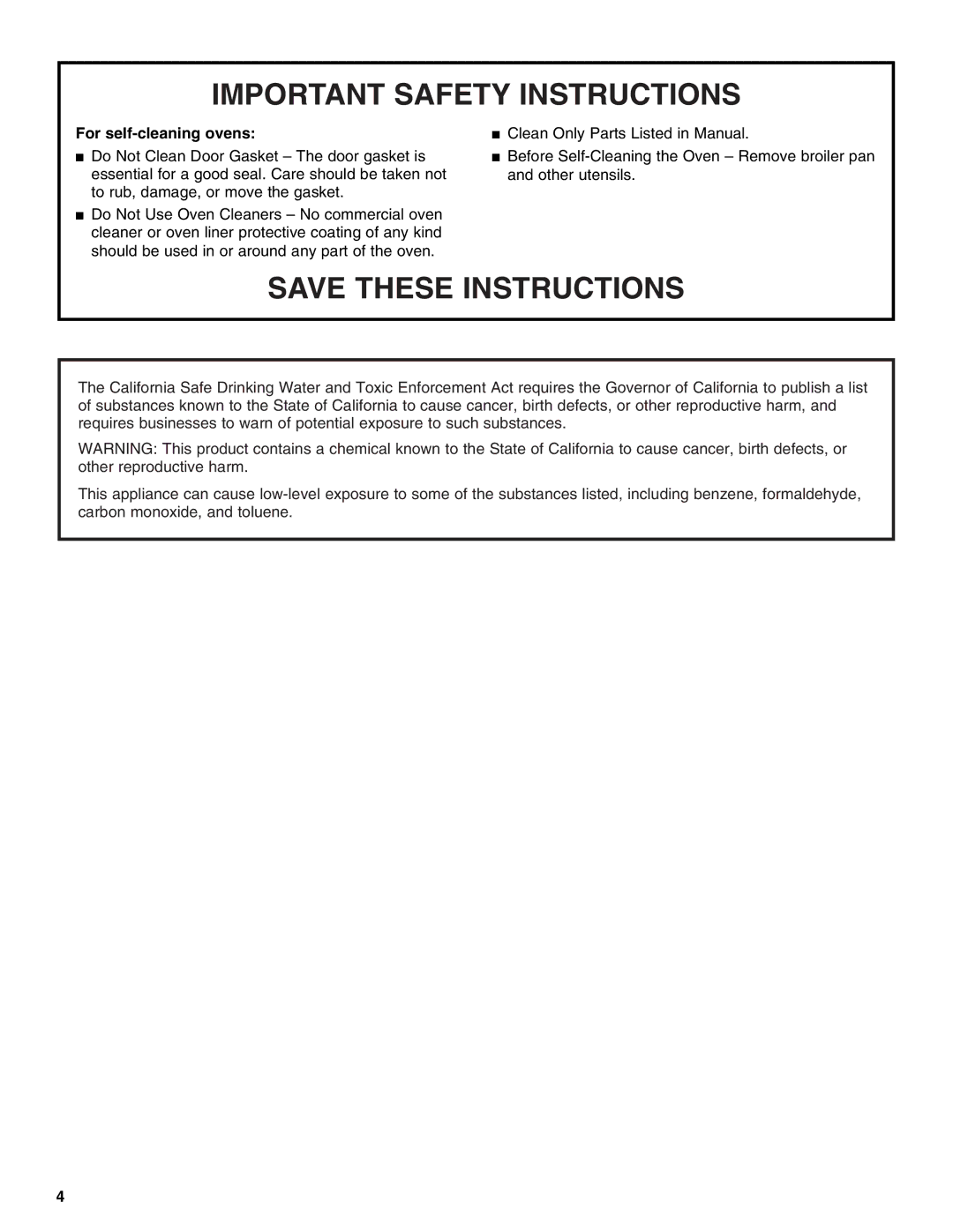 Whirlpool RBD276, YRBS305, YRBS275, RBS245, RBD275, RBD245, RBD305 manual For self-cleaning ovens 