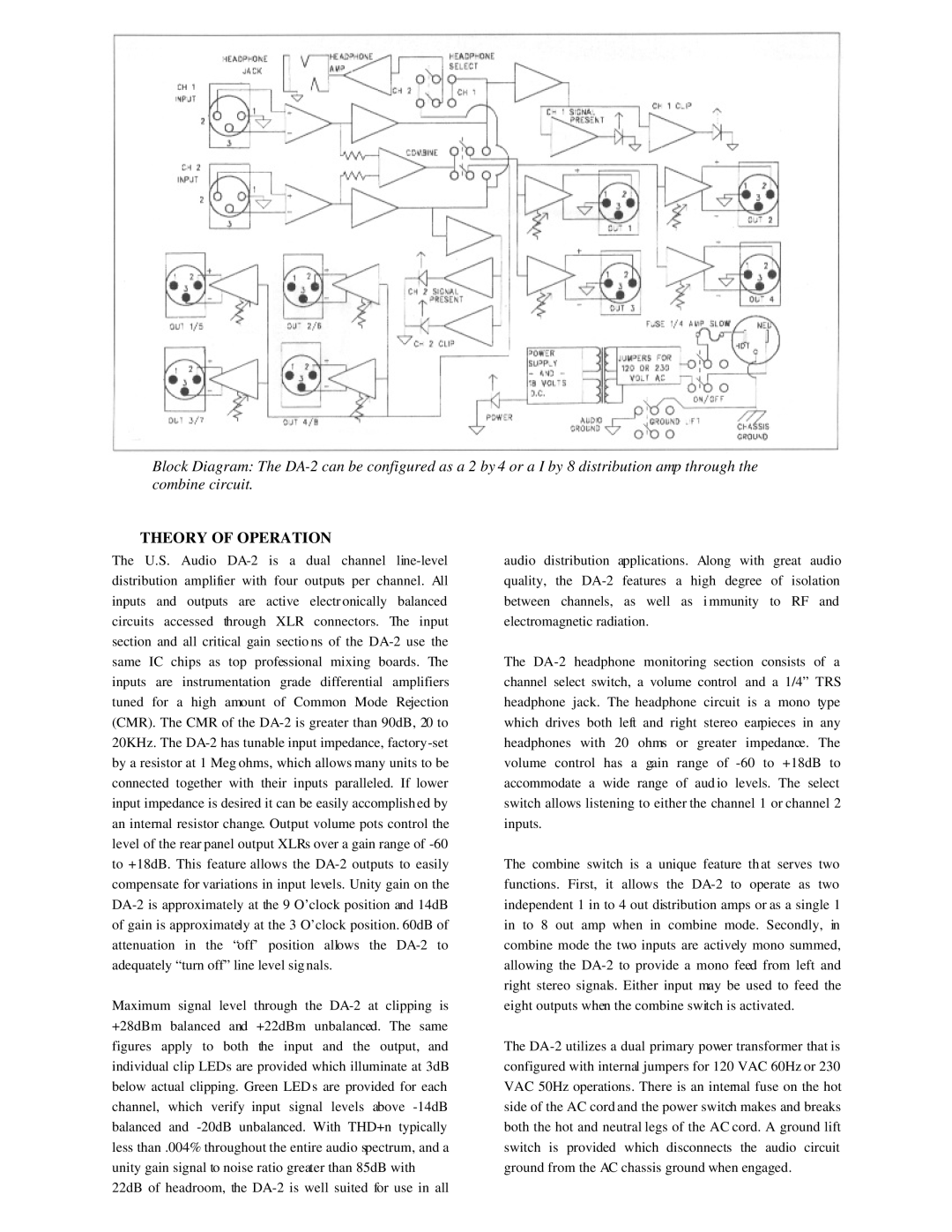 Whirlwind DA-2 manual Theory of Operation 