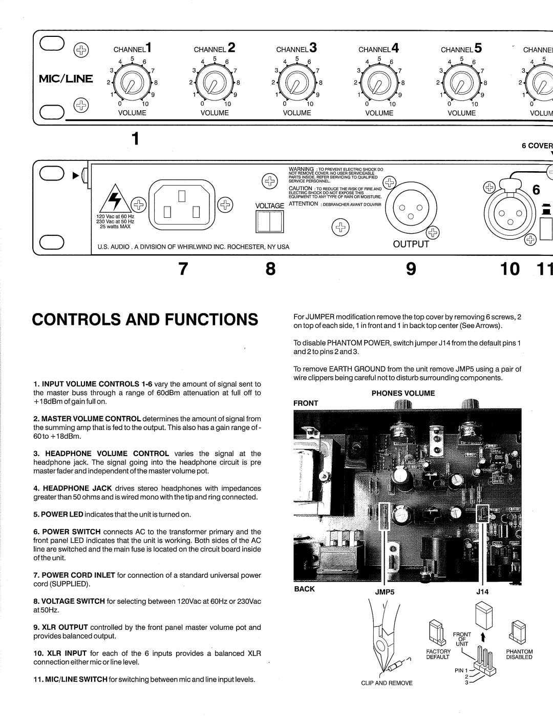 Whirlwind MIX61 manual 