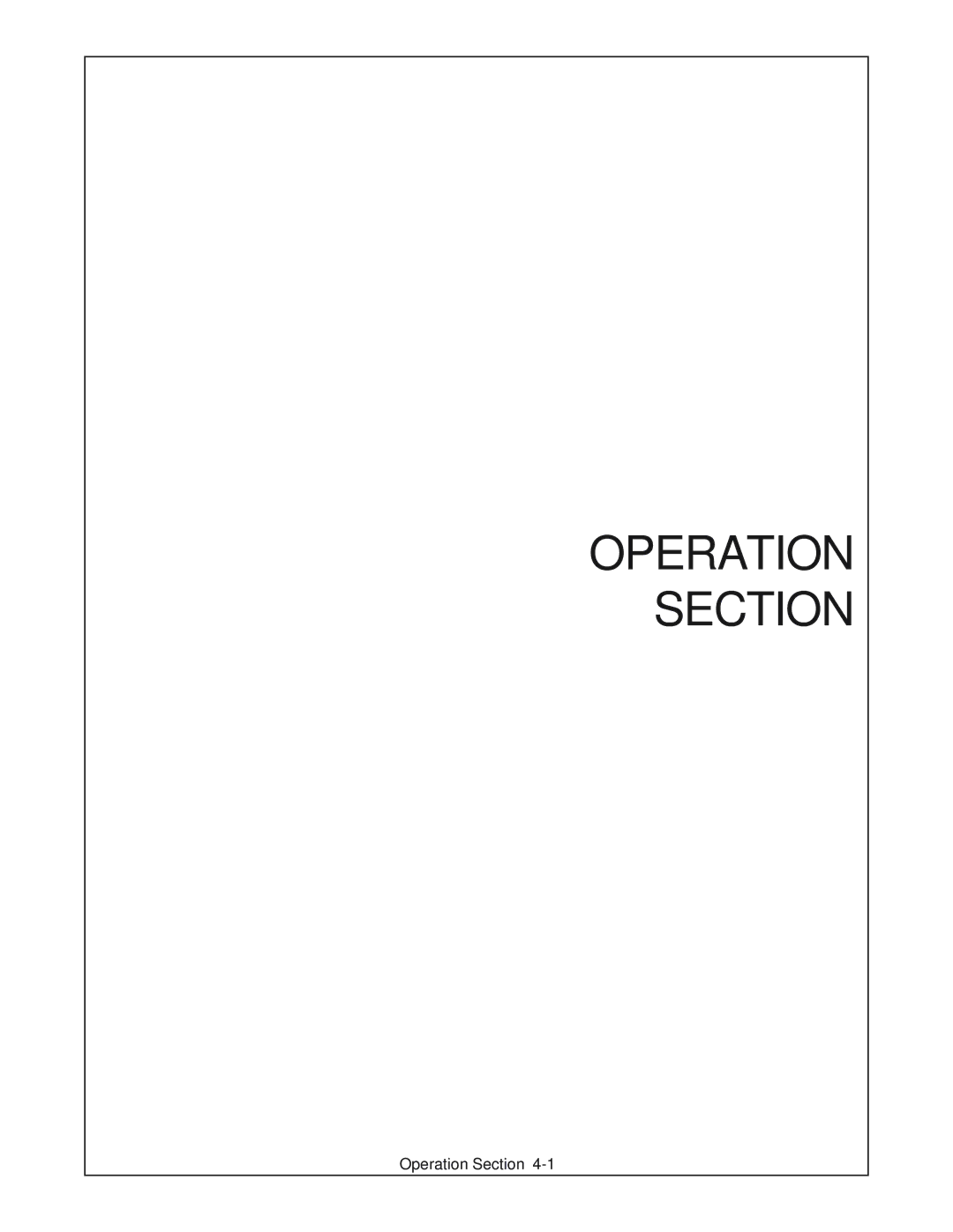 Whirlwind WW60-10001 manual Operation Section 