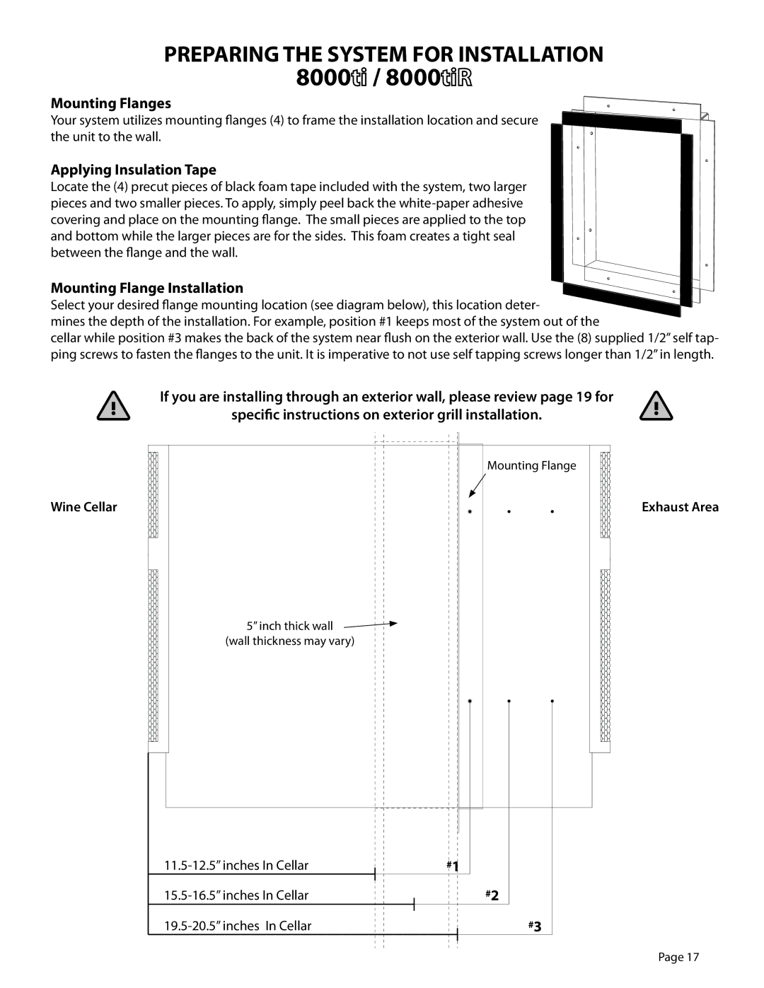 WhisperKool 5000 owner manual 8000, Mounting Flanges 