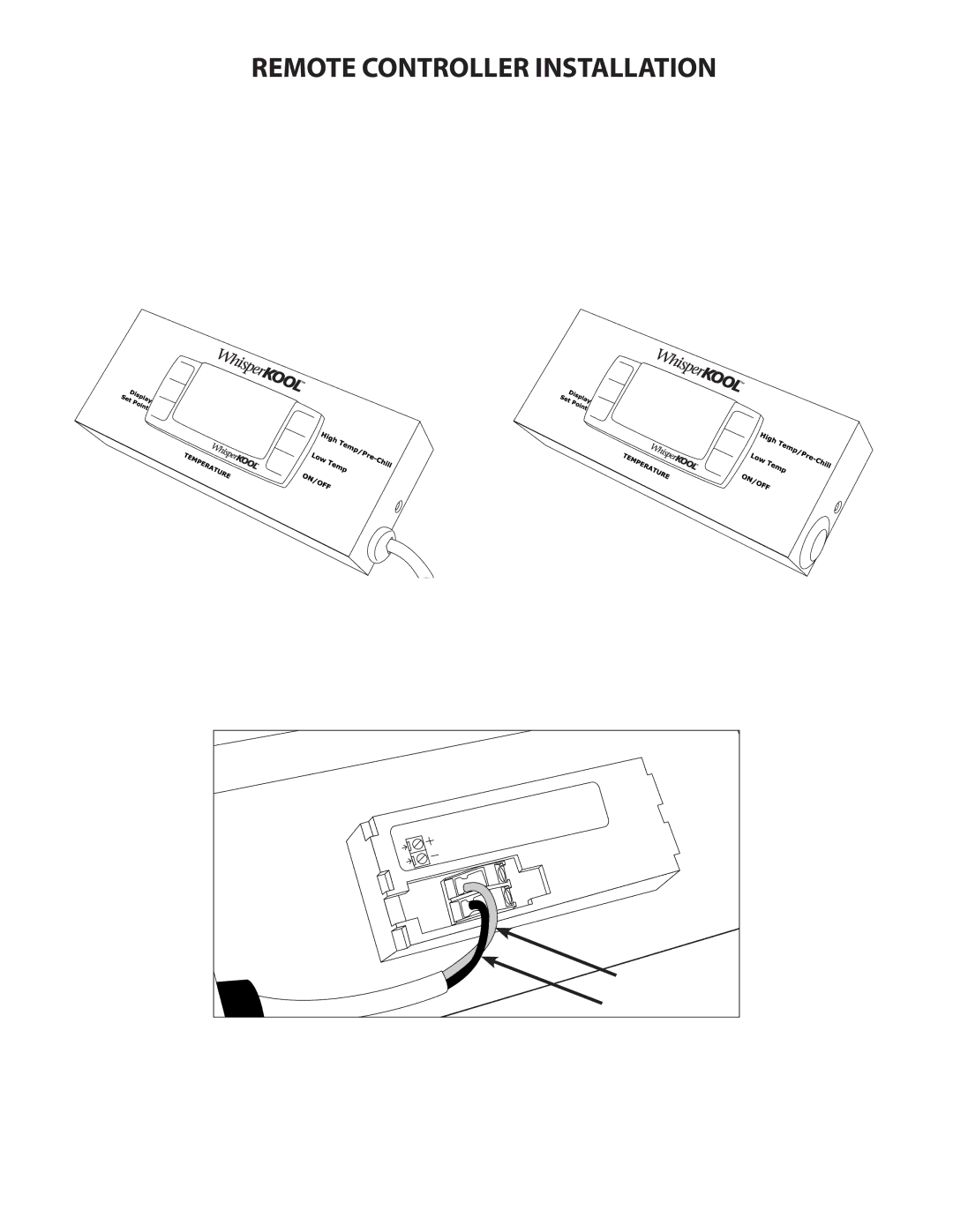 WhisperKool 5000 owner manual Remote Controller Installation 