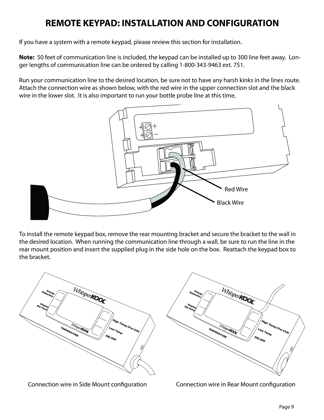 WhisperKool 081310, GSM-01 owner manual Remote Keypad Installation and Configuration 