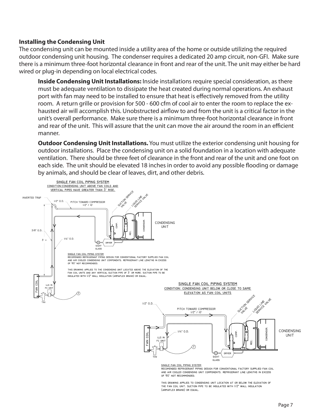 WhisperKool 081310, GSM-01 owner manual Installing the Condensing Unit 