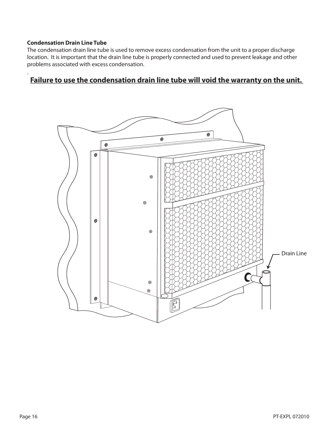 WhisperKool EXTREME SERIES, PT-EXPL, 8000ti, 4000 manual Condensation Drain Line Tube 