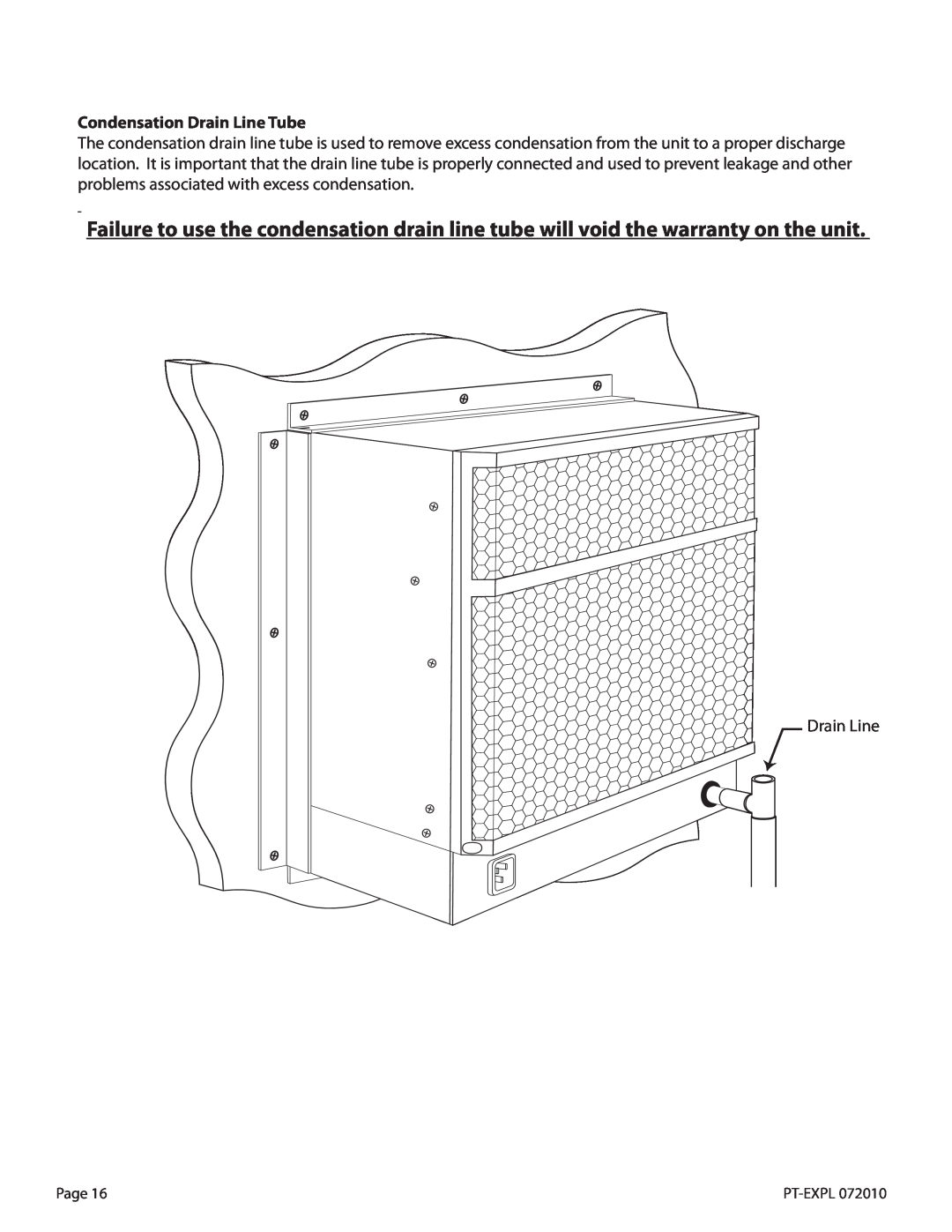 WhisperKool EXTREME SERIES, PT-EXPL, 8000ti, 4000 manual Condensation Drain Line Tube, Pt-Expl 