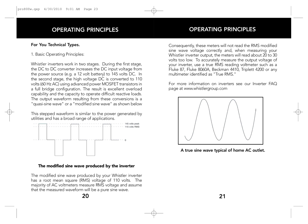 Whistler PRO-800W owner manual For You Technical Types Basic Operating Principles 