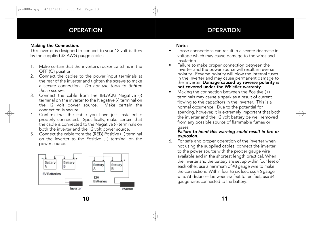 Whistler PRO-800W owner manual Operation 