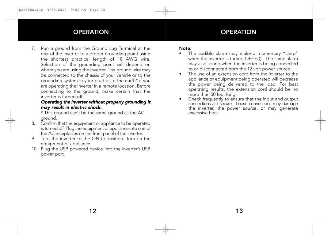 Whistler PRO-800W owner manual This ground can’t be the same ground as the AC ground 