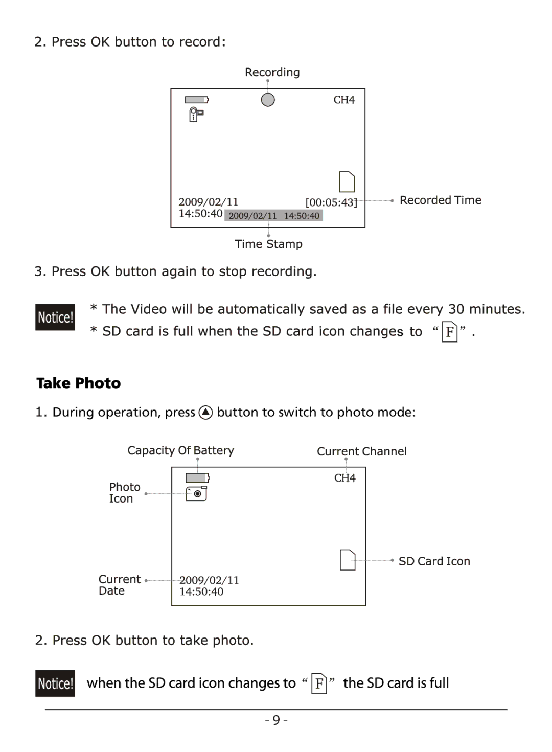 Whistler WIC-3509P user manual During operation, press button to switch to photo mode 