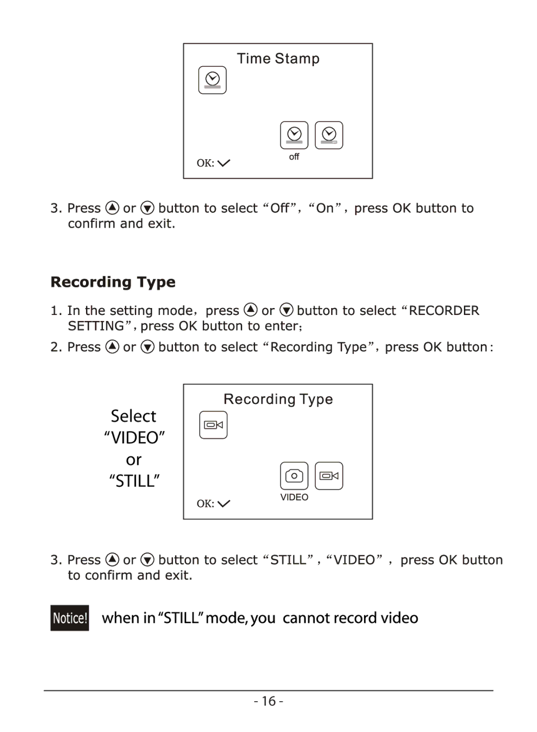 Whistler WIC-3509P user manual Select Video or Still 