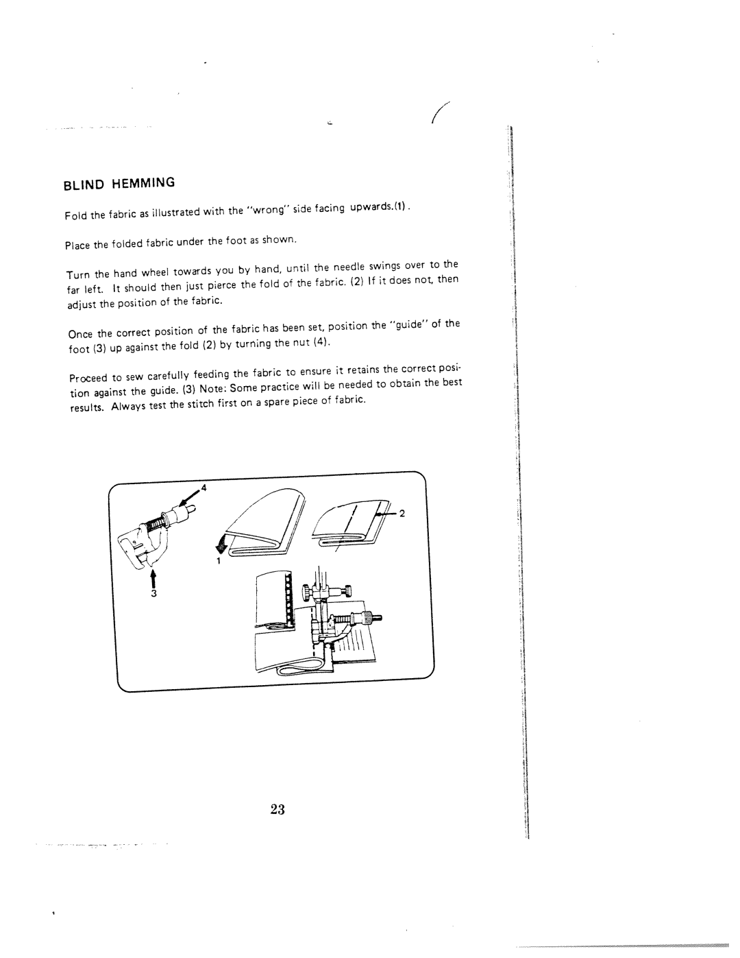 White 1000 instruction manual Blind, Hemming 