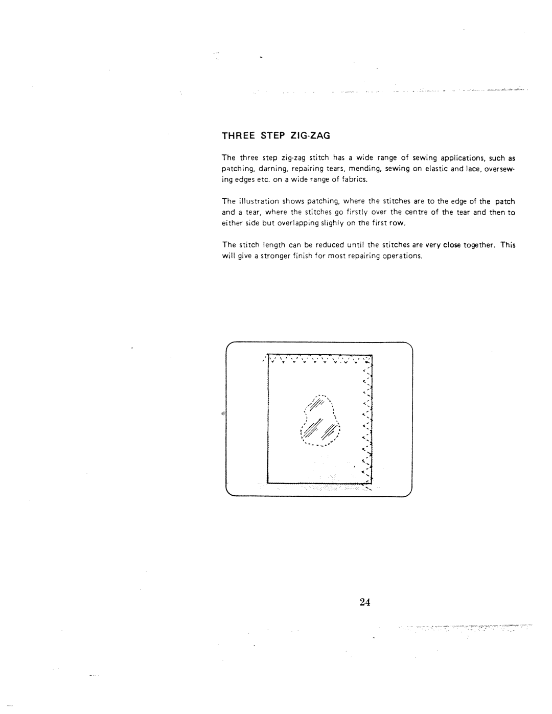 White 1000 instruction manual Three Step ZIG-ZAG 