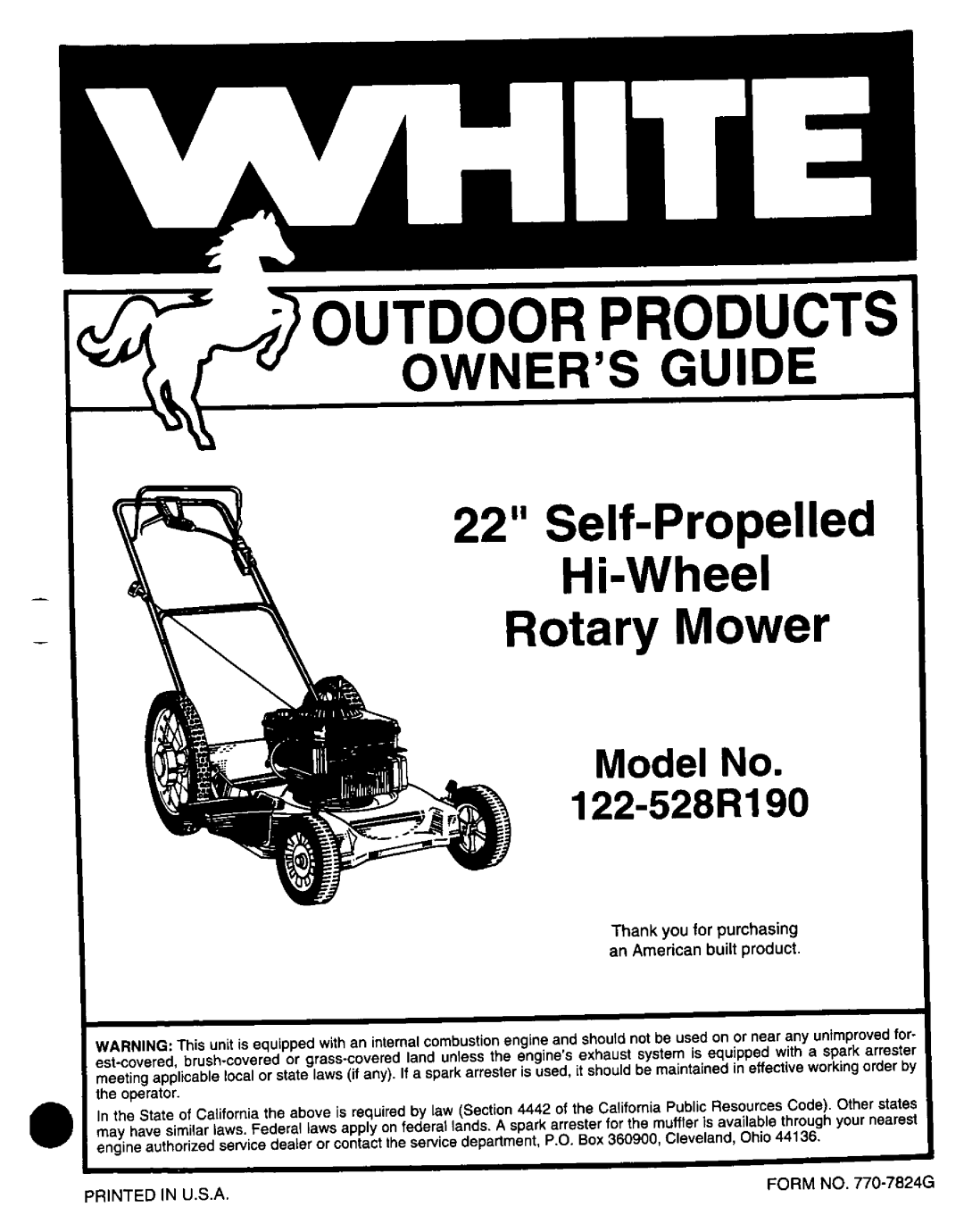 White 122-528R190 manual 