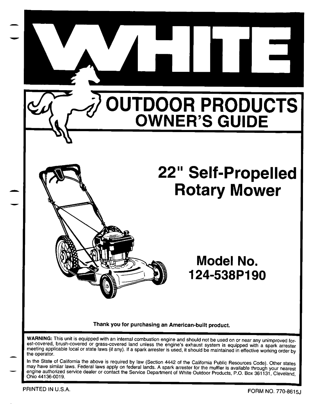 White 124-538P190 manual 