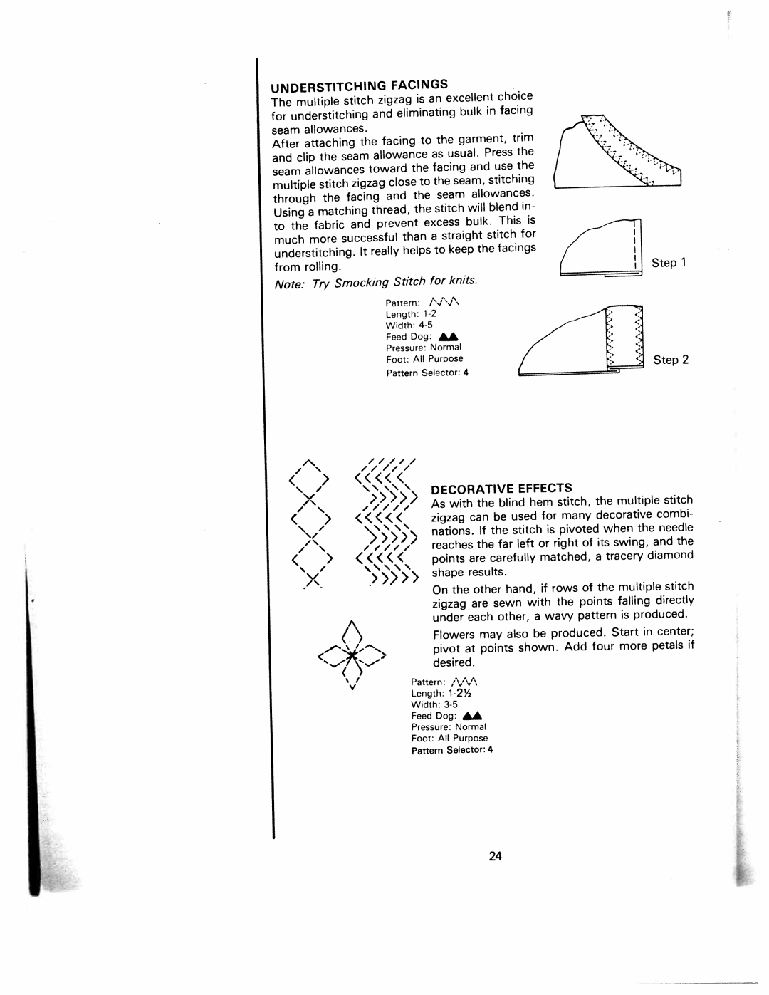 White 1240 Attaching, Thread, Prevent, Than, Understitching, Step, Combi, Stitch is, Far, Matched, Shape, Wavy pattern 