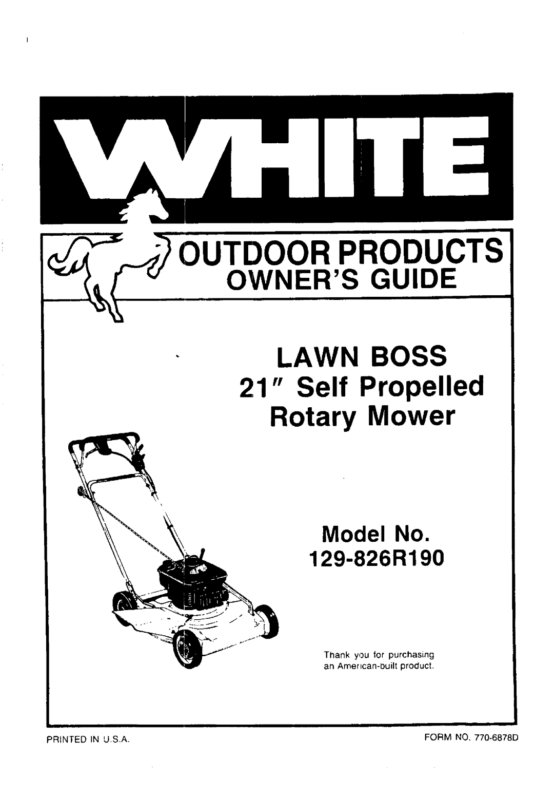 White 129-826R190 manual 