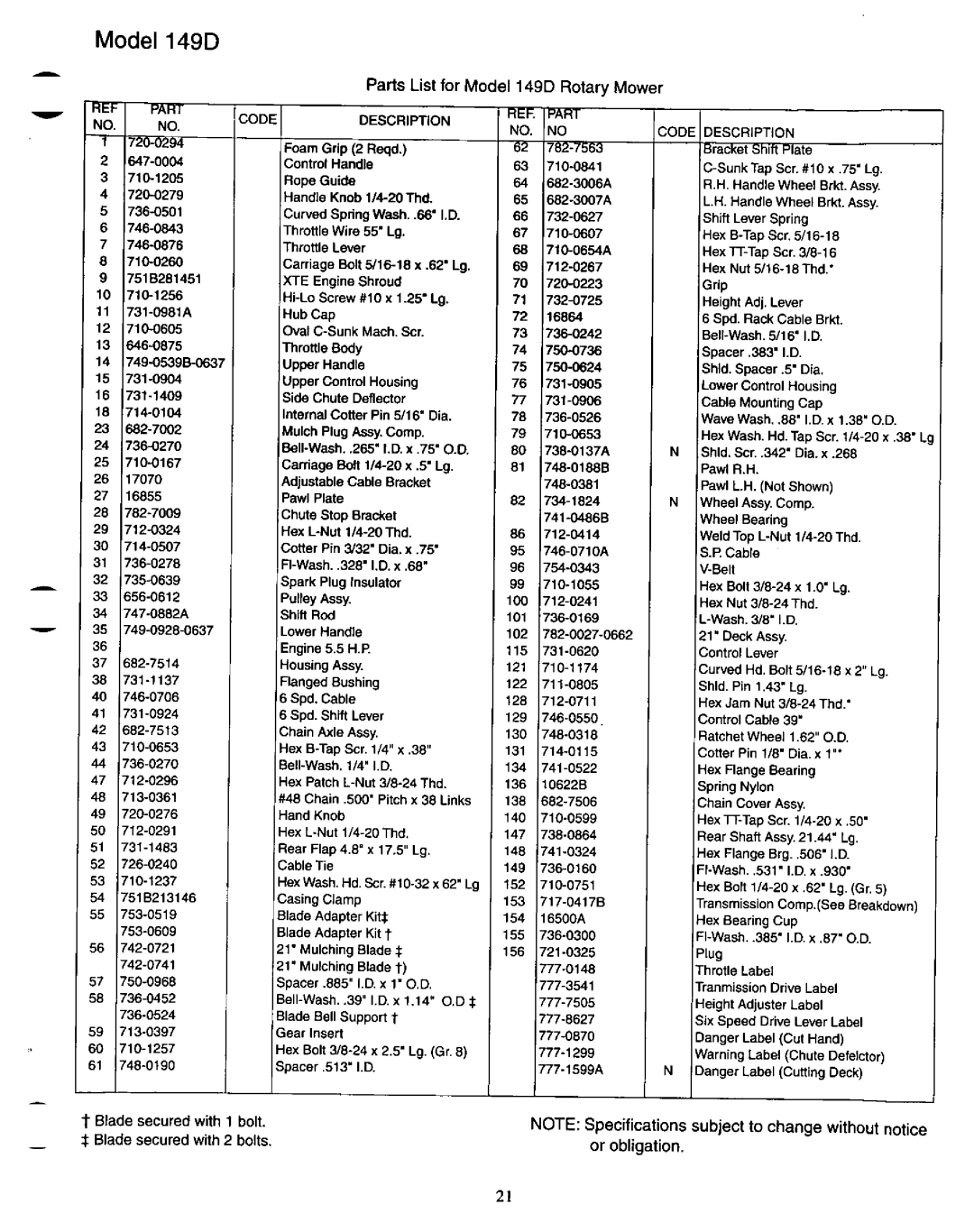 White 11A-702A190, 12A-149D190, 11A-702E190, 11A-106F190 manual 