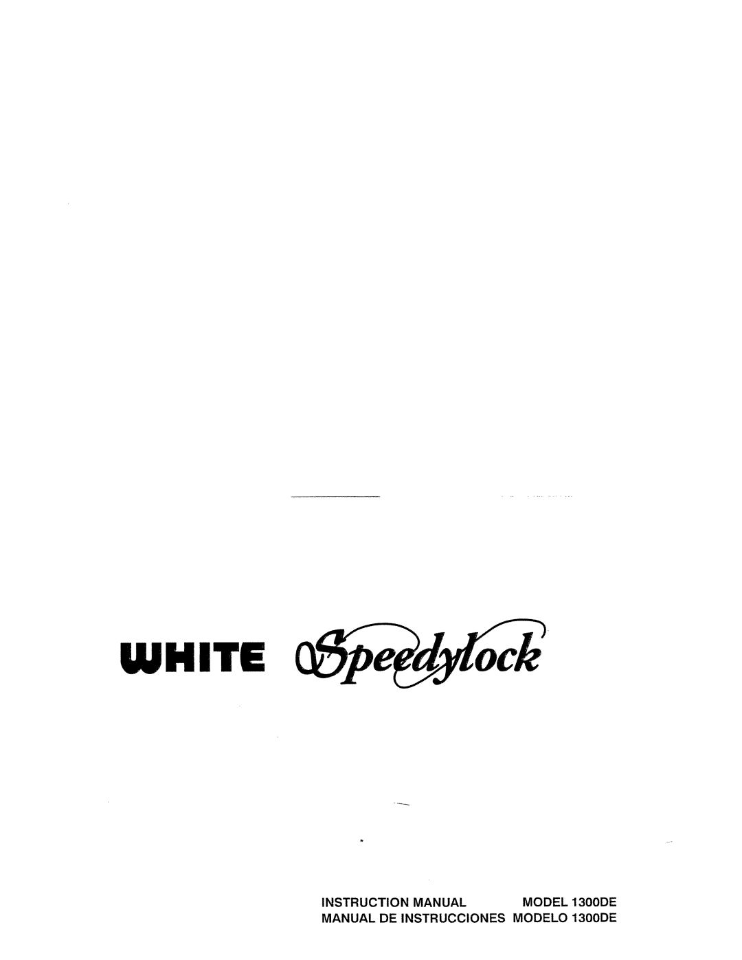 White 1300DE instruction manual White .fr1k 