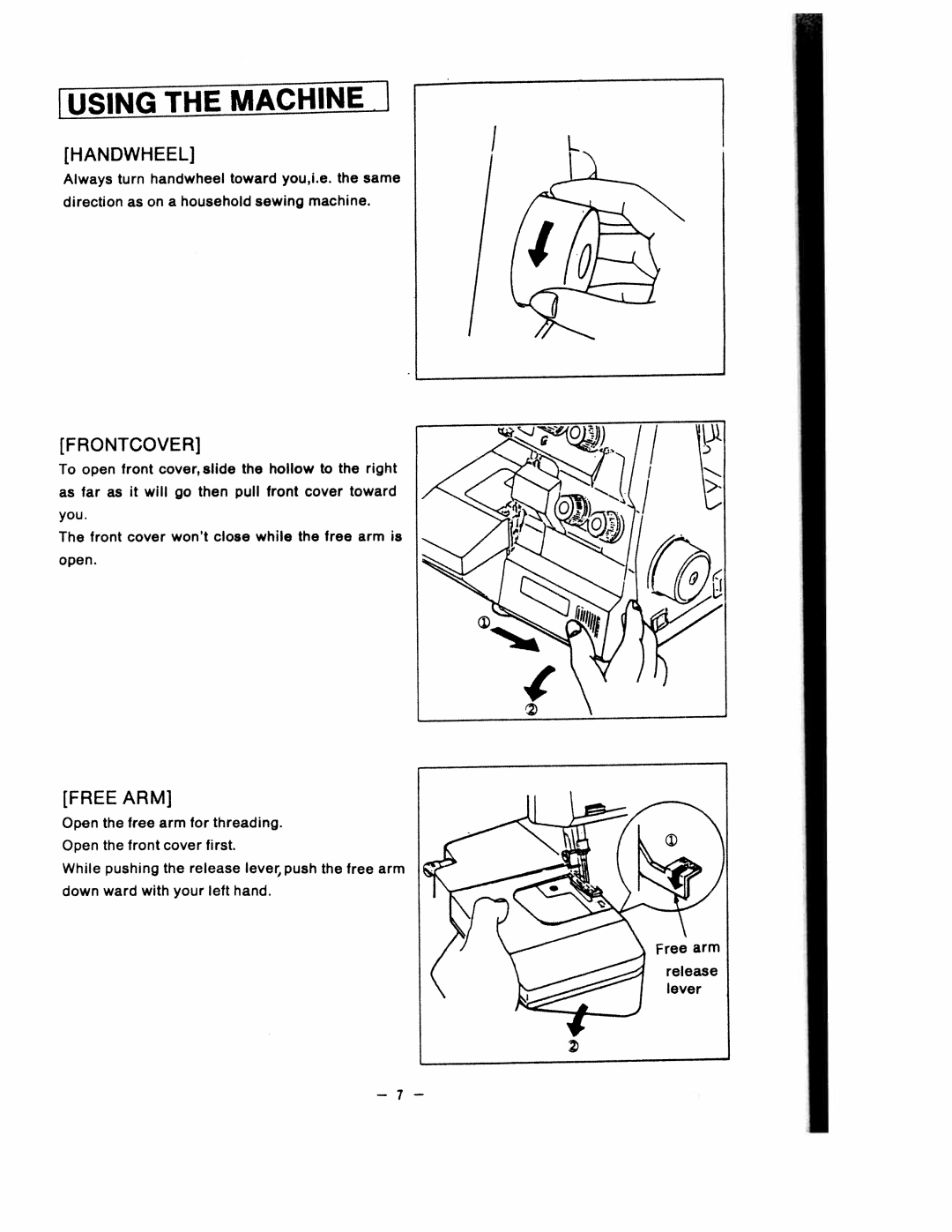 White 1500 instruction manual Machine, Using, Frontcover, Free 