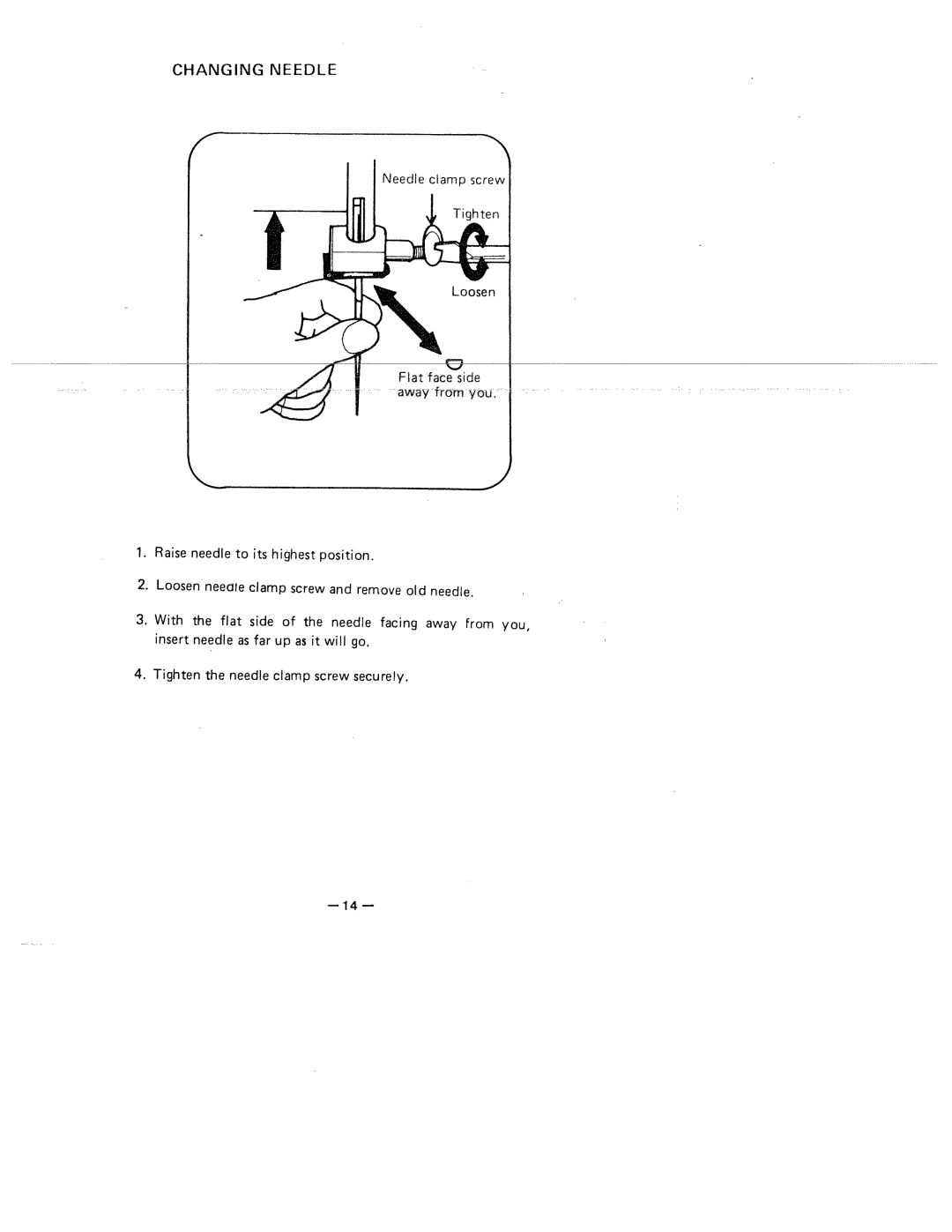 White 1515 manual Changing Needle 