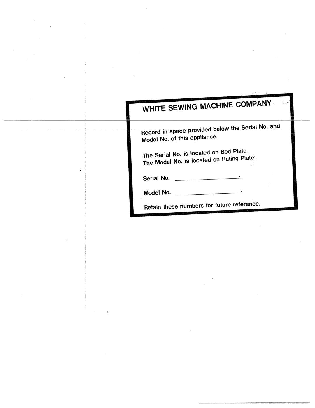 White 1515 manual White Sewing Machine Company 