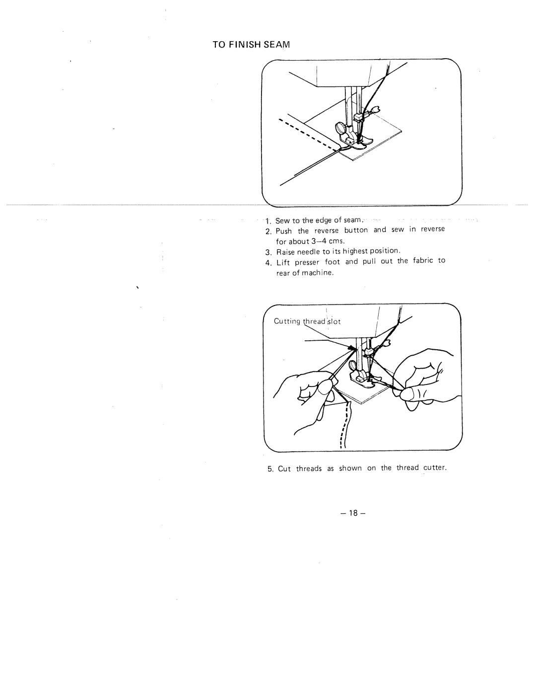 White 1515 manual To Finish Seam 