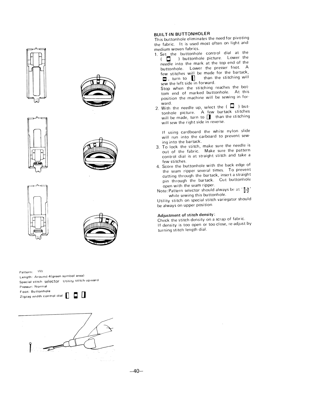 White 1570 manual Bot, Bartack, Stop, For, Position 