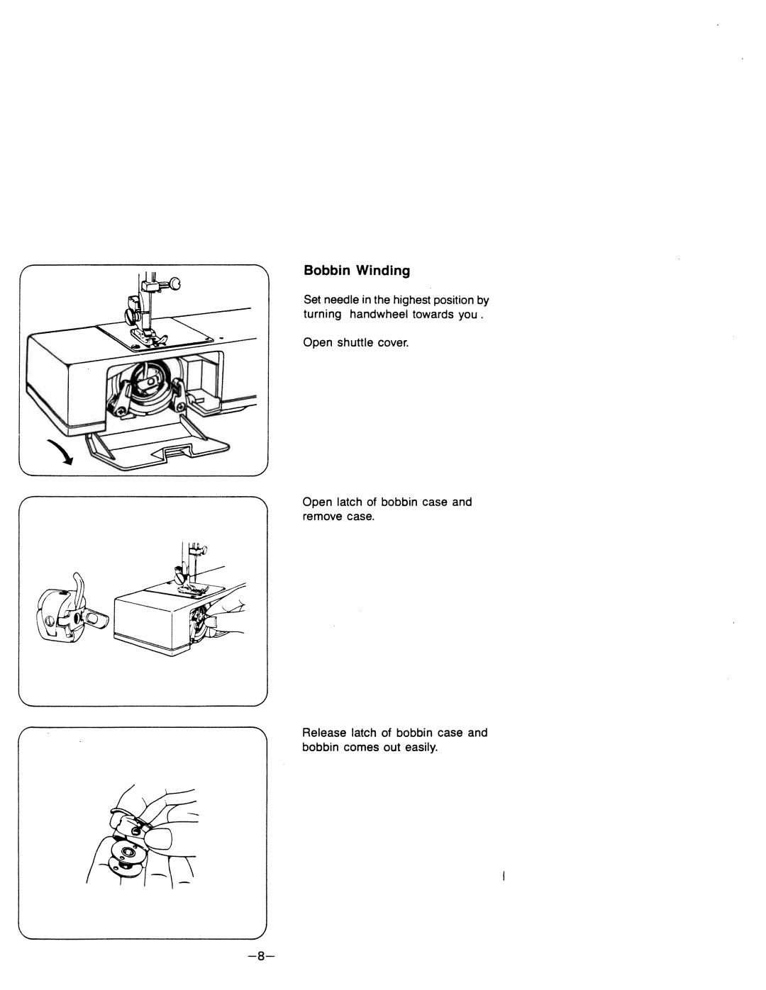 White 1599 manual Bobbin Winding 