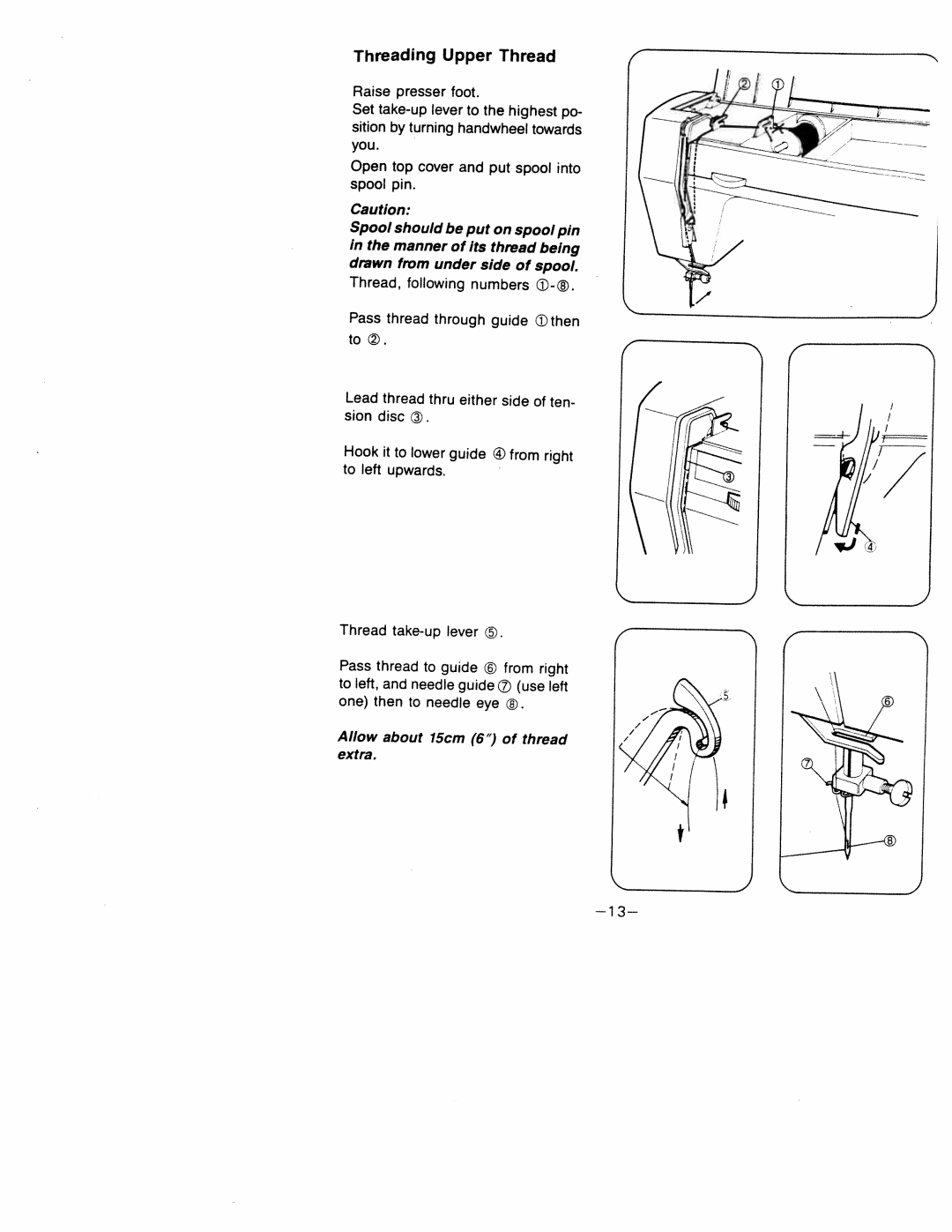 White 1599 manual Threading Upper, Ten 