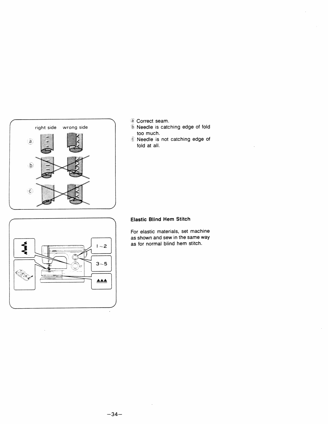 White 1599 manual Correct seam 