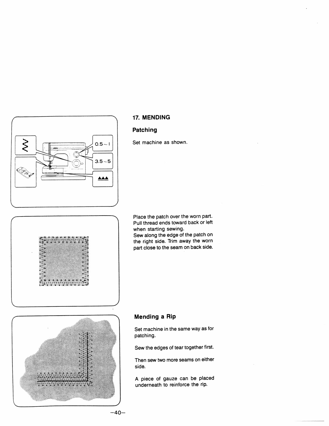 White 1599 manual Patching, Mending, Rip, Gauze can 