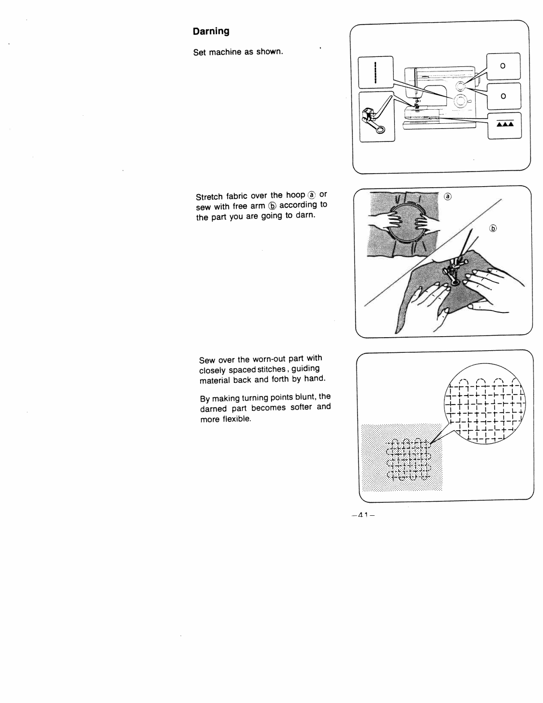 White 1599 manual Darning 