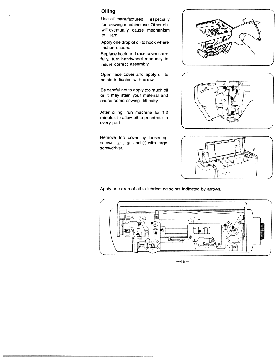 White 1599 manual Oiling 