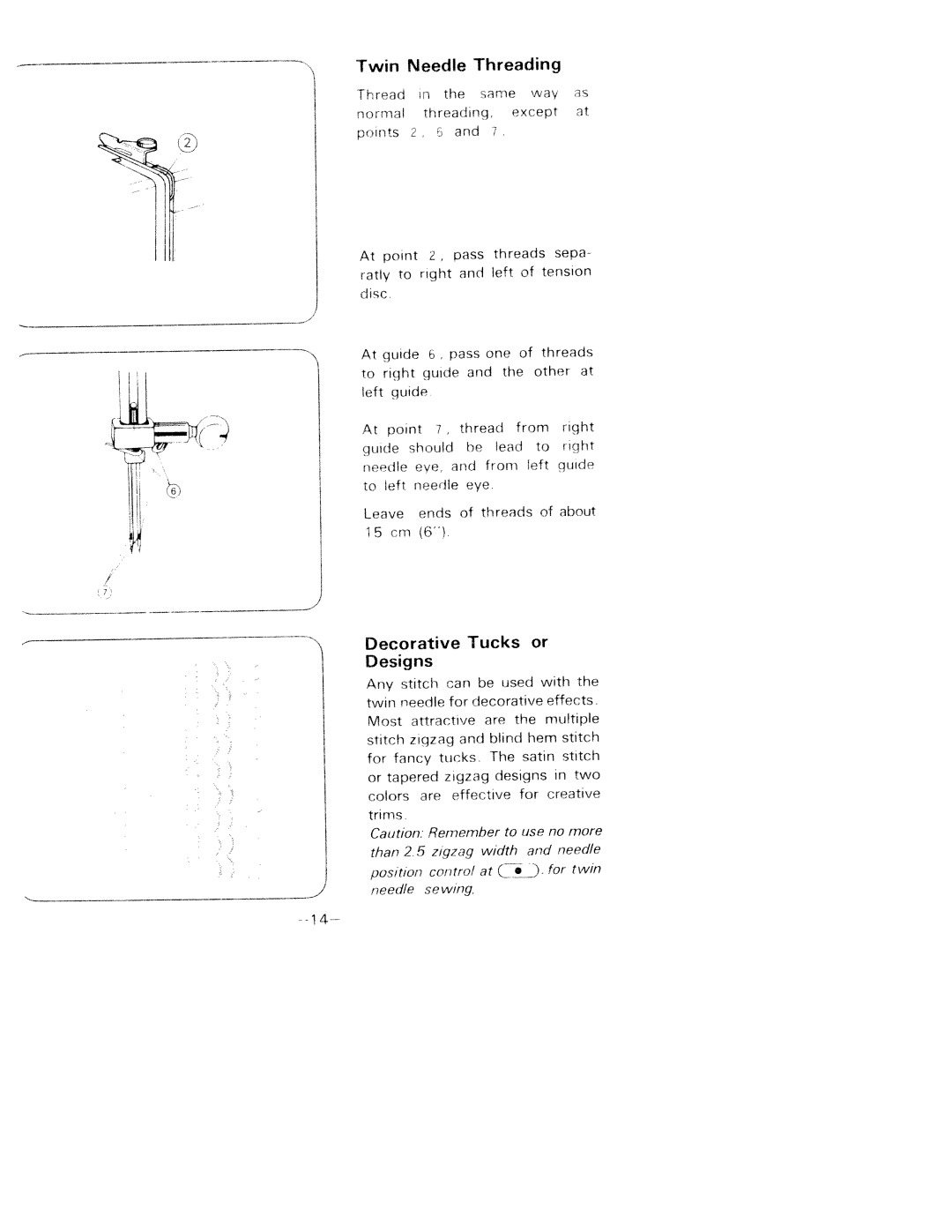 White 1781 manual Decorative, Needle Threading, Tucks, Designs, Twin 